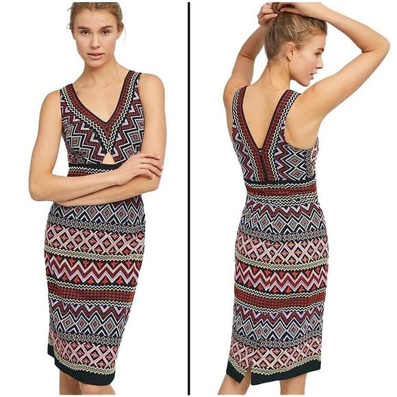 Anthropologie Akemi + Kin Women's Multicolor Embroidered Midi Dress Size 6 - Picture 1 of 11